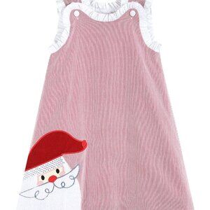 Lil Cactus Baby Girl Christmas Red & White Stripe Santa Dress Size  6-12 M NEW